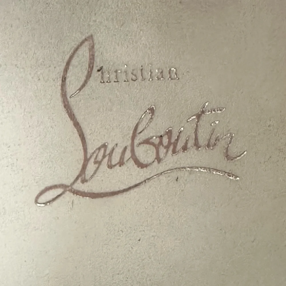 Christian Louboutin Viera 2 Black Croc Embossed Spike Stud Sneakers EU 38 Auth - Picture 8 of 9